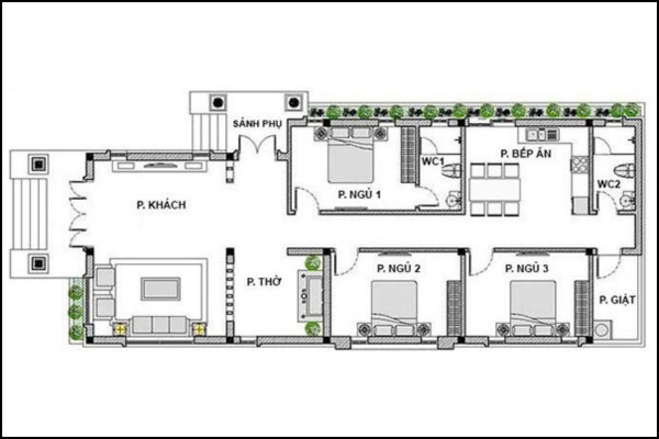 Nhà cấp 4 bố trí phòng thờ riêng biệt tăng tính trang nghiêm