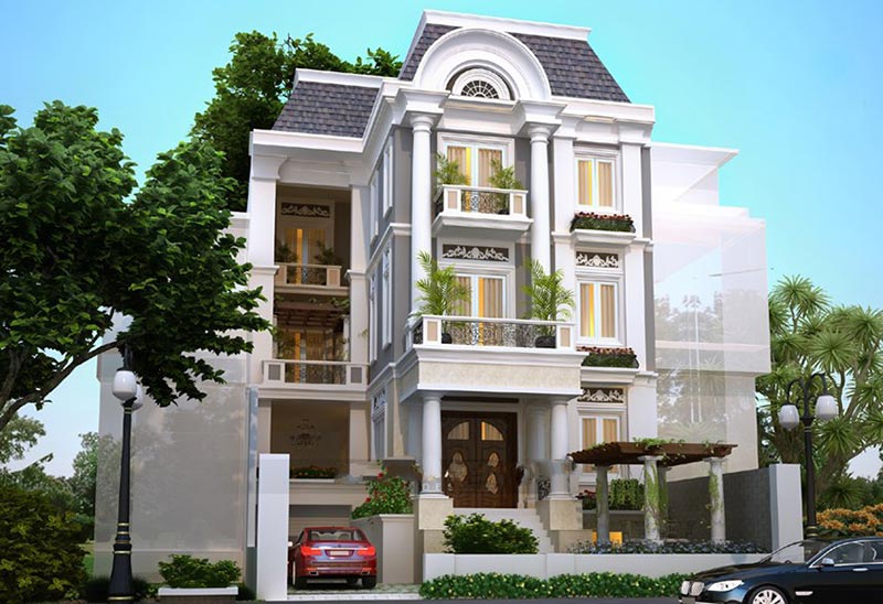 Biệt thự 3 tầng mái Mansard