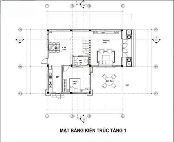 Bản vẽ mẫu biệt thự chữ L 3 tầng